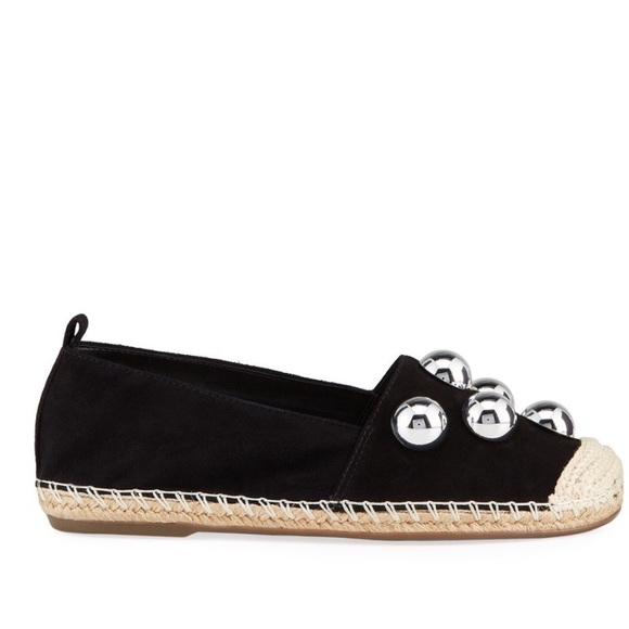 SCHUTZ Pilla Mega Studded Suede Espadrilles 6.5 - Picture 2 of 11